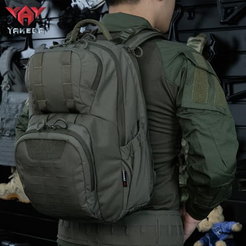 vAv YAKEDA 500D NylonTactical Military Backpack for Men,Fit 12.6-15.6 inches Laptop, Daily Bag for Hiking,hunting,running(Black) - color: Black