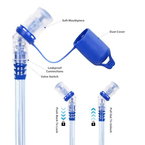 N NEVO RHINO Hydration Bladder 2L-3L,Water Reservoir for Hiking Backpack Leak Proof Water Storage Bladder,BPA-Free Water Pouch Hydration Pack for Camping Cycling Running - color: 2L-with clean kit-blue