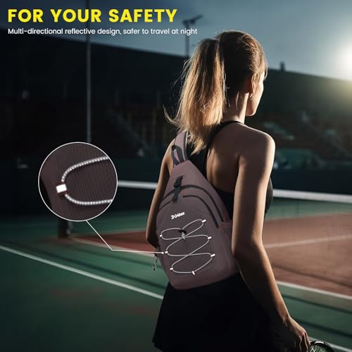 G4Free Pickleball Sling Bag for Women - Lightweight Crossbody Sports Bag - color: Pink