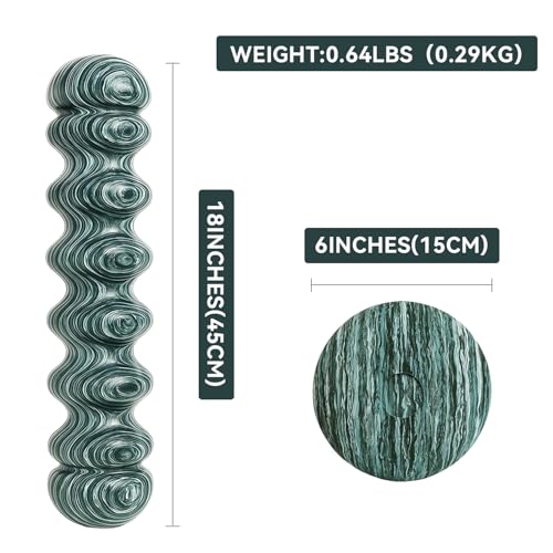 High-Density Foam Roller for Deep Muscle Massage of Legs & Back, Releases Muscle Pain, Pilates Fitness Yoga Pillar (Green Wave) - color: Green
