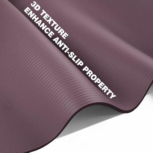 KEEP Extra Thick NBR Yoga Mat for Women & Men, 10mm Thick, 72”x24” Large Exercise Mat with Non-Slip Workout Mat for Yoga, Pilates, Stretching, Meditation – Wide & Cushioned Fitness Mat - color: purple