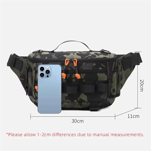 Waist Chest Backpack Outdoor for Men Women Fishing Sling Bag Hip Rig Cycling Camping Multifunctional Bag Travel Duffle Bag(Black CP) - color: Black CP