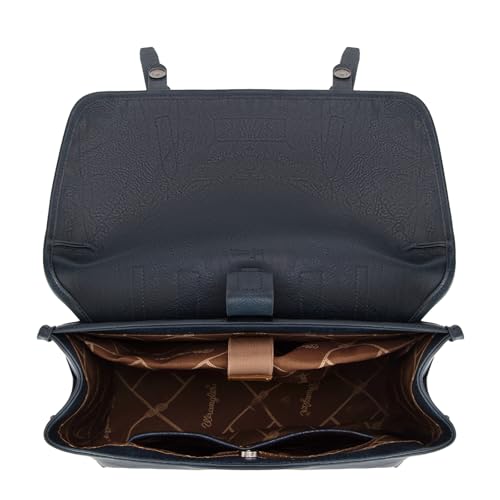 Wrangler Laptop Bag for Women Messenger Bag Briefcase Computer Backpack Convertible Satchel Bag - color: Navy, size: 13 inch