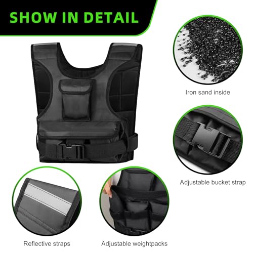 Adjustable Weighted Vest for Women, Customizable 0-18 lbs Strength Training Vest with 10 Removable Sandbag, Breathable Design, Reflective Safety Strips for Running, Hiking, and Fitness - size: 0-12 lb