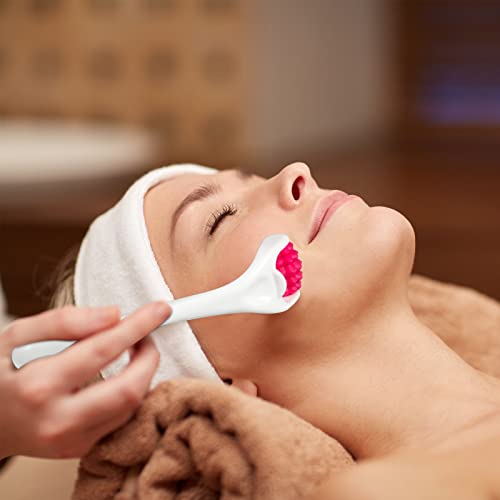 Tondiamo 2 Pcs Muscle Roller Gift Fascia Stick Cellulite Face Muscle Body Massage Roller Massage Tool for Relief Neck Arm Back Leg Body Deep Release(White,Silicone) - color: White, Rosy, style: Silicone