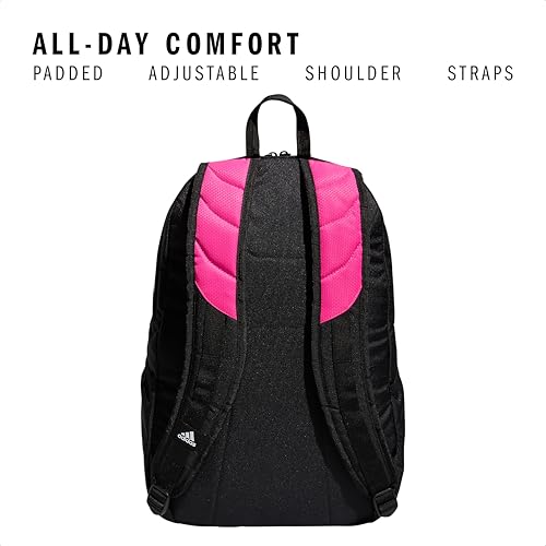 adidas Stadium 4 Soccer Backpack – Team Sports Bag with Ball Pocket, 36L - color: Shock Pink/3.0