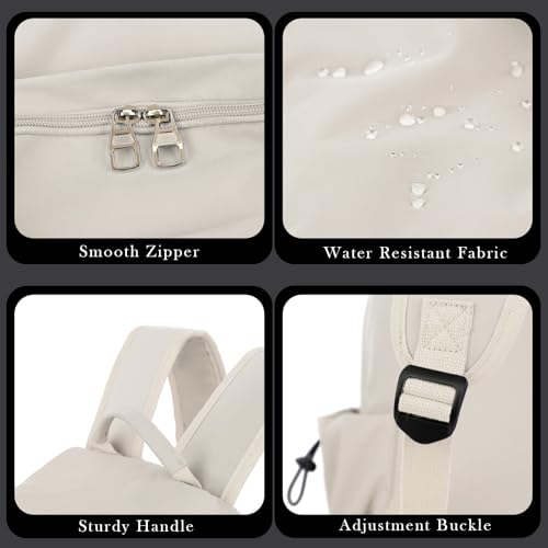 YGR Laptop Backpack for Women and Men, Waterproof Lightweight Travel Daily Rucksack Casual 15.6 inches Computer Bags for College, Beige - color: Beige