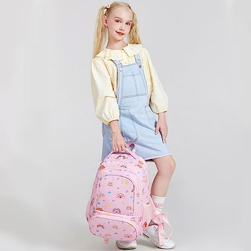 abshoo Lightweight Rainbow Kids Backpack For School Girls Elementary Kindergarten Bookbag School Bags (Rainbow) - color: Rainbow