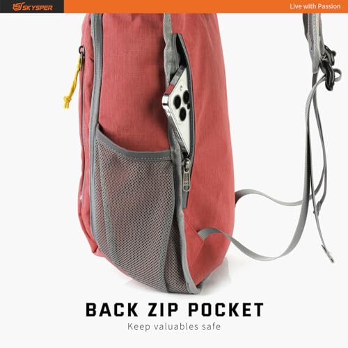 SKYSPER Small Daypack 10L Hiking Backpack Packable Lightweight Travel Day Pack for Women Men - color: Red, size: 10l