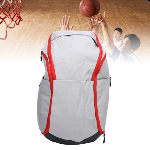 Basketball Backpack with Laptop Compartment, Large Capacity, Wet and Dry Segregation, Water, Lightweight Sports Backpack for Exercise Supplies and Daily Commute - color: Grey White