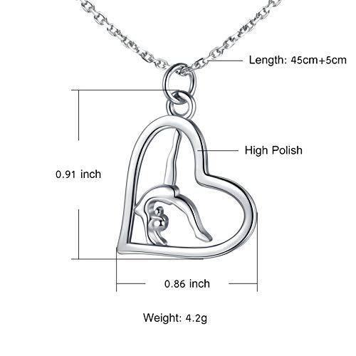 Sariel Gymnastics Gifts for Women Gymnast Necklace 925 Sterling Silver Gymnastics Fashion Jewelry Pendant Birthday - color: Silver