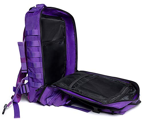 QT&QY 45L Military Tactical Backpacks Molle Army Assault Pack 3 Day Bug Out Bag Hiking Treeking Rucksack… - color: 3.1 Violet