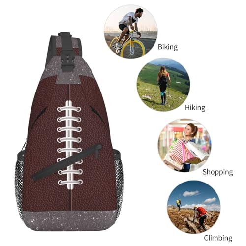 Sling Backpack Unisex Crossbody Chest Bag Shoulder Chest Bag For Women Men Hiking Travel - color: Football