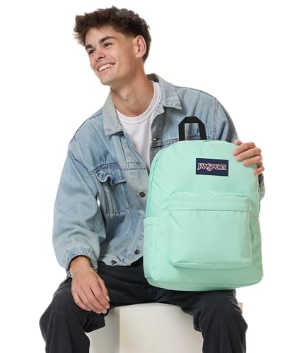 JanSport SuperBreak Plus Backpack with Padded 15-inch Laptop Sleeve and Integrated Bottle Pocket - Spacious and Durable Daypack for Work and Travel - Magic Mint - color: Magic Mint