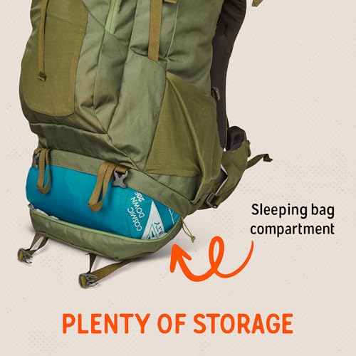 Kelty Asher Backpack, Daypack to Multi-Day Backpacking Capacity, Hiking, Lightweight Travel Pack, Internal Frame (85L Winter Moss) - color: Winter Moss/Dill, size: 85L