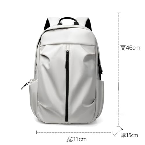 Ivory Minimalist Backpack for Laptop, Lightweight Water-Resistant Business Casual Daypack with Multi-Compartment Design