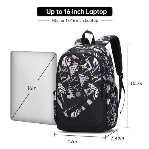 Travel Laptop Backpack, Business Slim Sturdy Water Resistant School Backpack, Gift for Men & Women, Fits 15.6 Inch Notebook - color: Popular Black