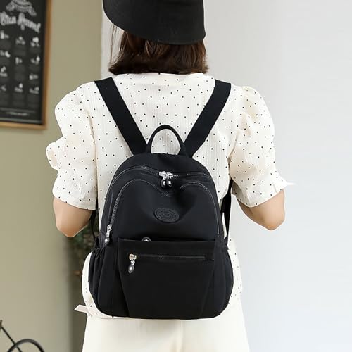 Simple Casual Solid Color Lightweight College Work Backpack Anti Theft Travel Backpack Daypack for Women (Black) - color: Black