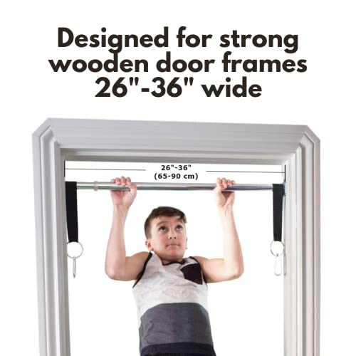 DreamGYM Doorway Swing Kit fr Kids - Doorway Gym with Trapeze Bar Combo, Gymnastic Rings, Rope Ladder & Classic Belt Swing