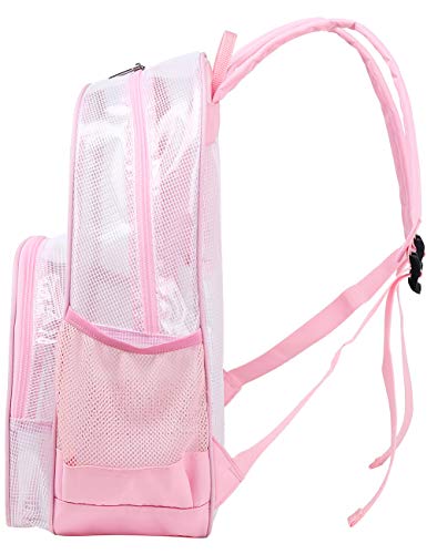 mygreen Heavy Duty Clear Bookbag Durable Plastic Transparent Clear Backpack for School Work Boy Men (Dark Blue, Large) - color: Dark Blue