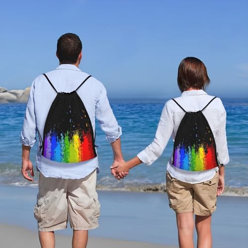 Rainbow Pride LGBT Drawstring Backpack Bag Sport Gym Dance Beach Travel Sackpack for Women Men - color: Lgbt_ddd00646