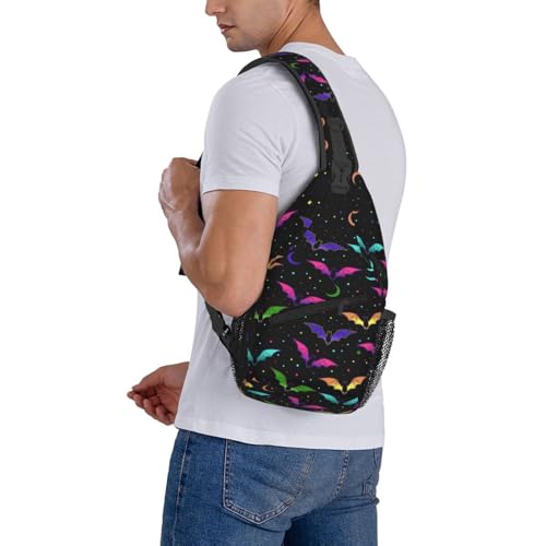 Halloween Gothic Bat Outdoor Crossbody Shoulder Bag For Unisex Young Adult Hiking Bicycling - color: 12