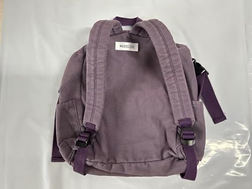 MaxxCloud Canvas Backpack-Adjustable Shoulder Straps,Unisex Mini Laptop Backpack for Work&Travel,Casual Daypack (Purple) - color: Purple