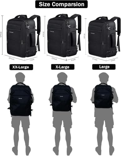 Vancropak Carry On Backpack, 40L Expandable Extra Large Travel Backpack, Flight Approved Water Resistant Luggage Suitcase Daypack, Lightweight College Business Weekender Bag for Men & Women, Black - color: A-black, size: X-Large
