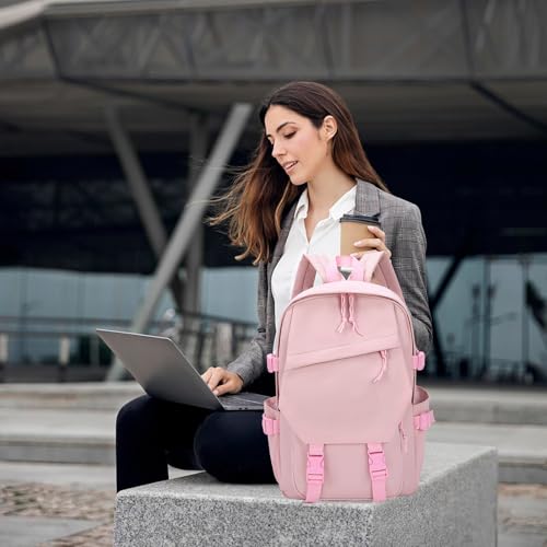 GAEKEAO Classical Basic Travel Backpack for Women and Men Lightweight Travel Workout Sports Backpack Casual Daypack, Pink - color: A04 Pink
