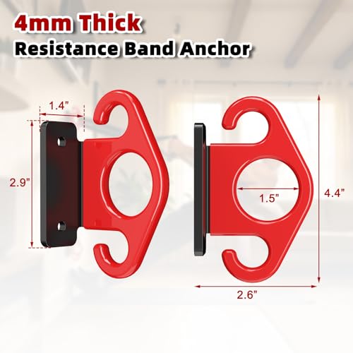 Resistance Band Wall Anchor Kit, Wall Mount Training Anchor System for Resistance Bands, Exercise Bands, Home Gym Workout & Physical Therapy Strength Training - size: standard1
