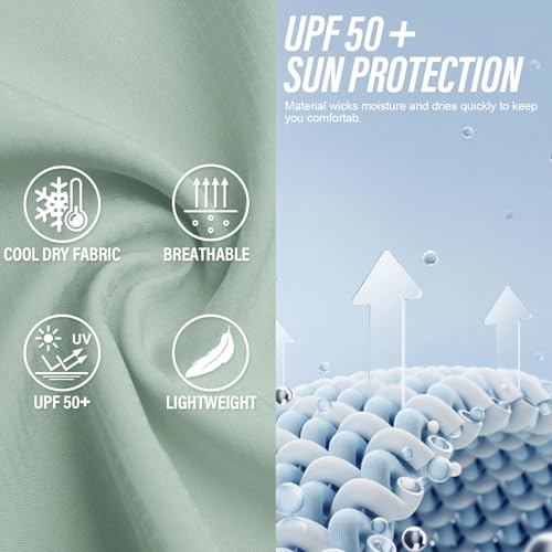 Women's UPF 50 Long Sleeve Sun Protection Safari Fish Hiking Shirts - color: Bean Green, size: X-Small