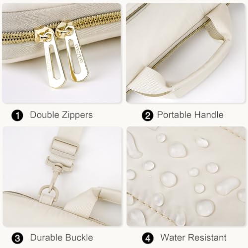 MOSISO Laptop Bag for Women, Computer Bags, Puffy Sleeve Case Laptop Shoulder Bag with Handle&Pocket