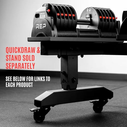 Rep Fitness Quickdraw Adjustable Dumbbells, Multiple weight ranges available including: 5-30, 5-40,5-50 and 5-60 lbs - style: 5-50 lbs