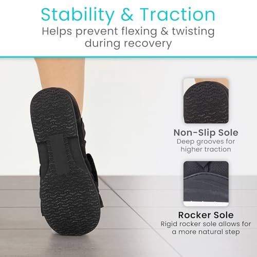 Vive Rounded Post Op Shoe for Injured Foot - Orthopedic Recovery Shoes for Women, Men - Lightweight, Adjustable Medical Walking Shoe for Post Surgery, Stress Fracture, Bunions, Sprains - Left or Right (Small) - size: Small