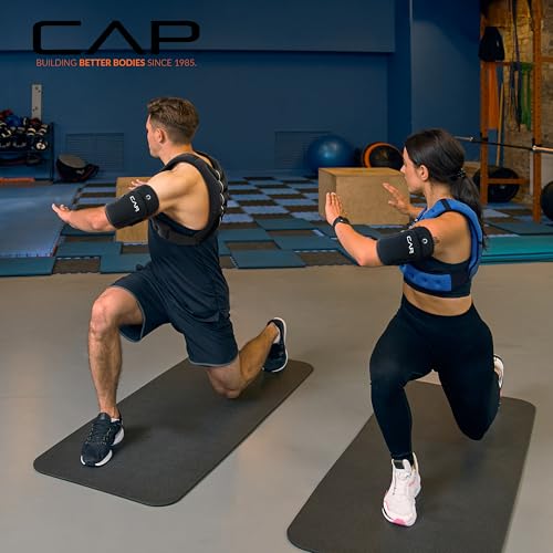 CAP Barbell 8LB Weighted Vest – Unisex Workout Vest with Phone Pouch, Reflective Strips, and Adjustable Fit for Walking, Running, Cardio, and Strength Training | Black or Blue - color: Blue