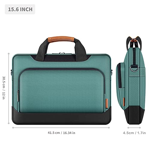 DOMISO 15-15.6 Inch Laptop Bag Business Briefcase Laptop Case Compatible with Lenovo 15.6" Ideapad 330/16" MacBook Pro/HP EliteBook 850 G3/Envy x360 15/Latitude 3580/Acer Chromebook/Asus,Green - color: Green, size: 15 - 15.6 Inch