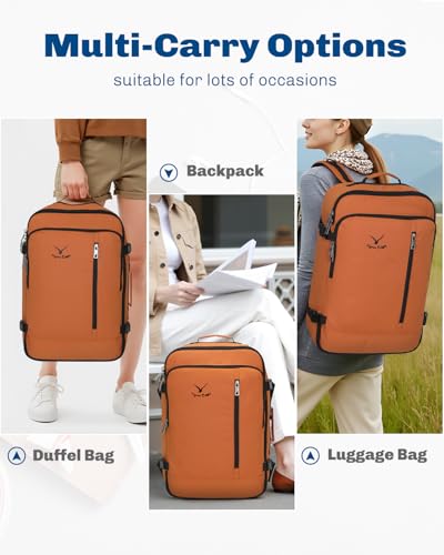 Hynes Eagle 38L Flight Approved Backpack Carry On Travel Bag for Men Women - color: Bronze