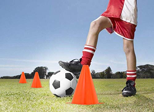 48 Pack 7 Inch Plastic Traffic Cones Field Marker Cones Sport Training Traffic Cone Sets for Skate Soccer Outdoor/Indoor Agility Training & Festive Events Physical Education Flexible - Orange