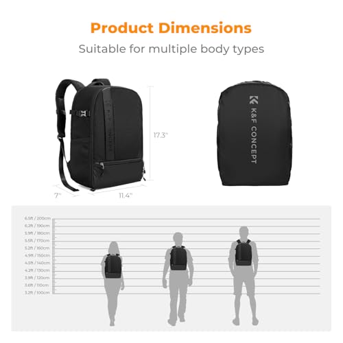 K&F CONCEPT Camera Backpacks for Photographers Travel Bag for Tripod Camera Lence Accessory with laptop compartment and Rain Cover Multi-Functional Camera Bags for Dslr Cameras