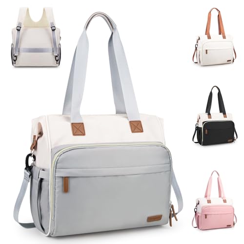 Diaper Bag Backpack Mommy Bag Large Capacity Diaper Backpack Travel Essential Baby Diaper Bag for Mom and Dad, Blue & Beige - color: Blue & Creamy-white