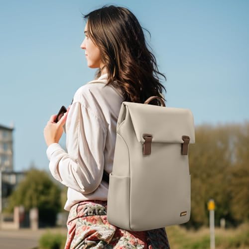 GOLF QUALITYWomen Laptop Backpack Computer Backpacks Carry On Waterproof backpack Fits 15.6Inch Notebook Travel Commute College (Apricot) - color: Elegant Apricot, size: 15.6 Inch
