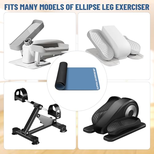 Under Desk Elliptical Mat - Non-Slip Exercise Equipment for Peloton Bike, Small Exercise Mat for Desk Workout Equipment - color: Sky Blue