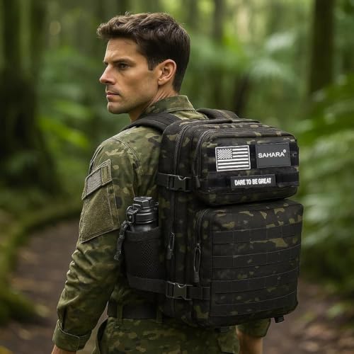 SAHARA - Raider Series Travel Bag & Laptop Backpack for Laptops up to 17.3-inch, Black Camo, (LT00091) - color: Black Camo