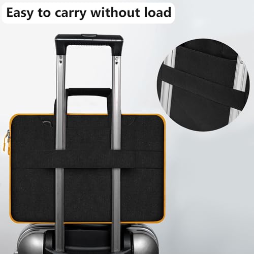 Hseok Laptop Shoulder Bag 13-14 inch with Small Case,Black-yellow - color: Black-yellow, size: 13"-14"