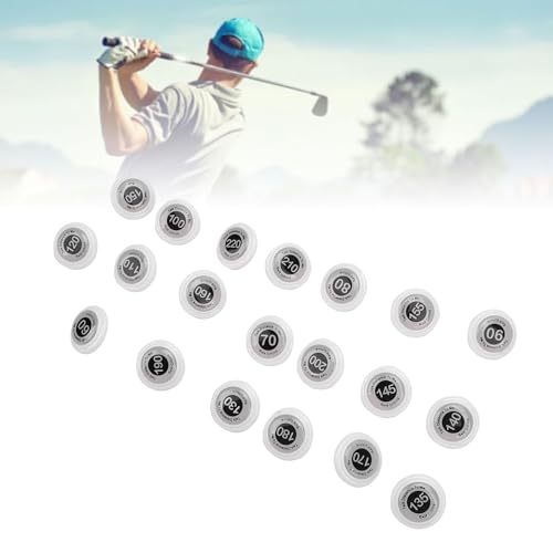 SUNGOOYUE Golf Club Distance Markers, 20 Pack Easy Install Golf Ball Makers Reference for Golfers & Training Sessions - color: White