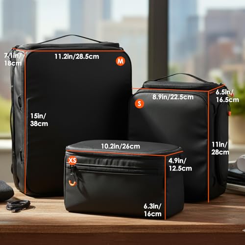 TARION Medium Camera Insert Bag - Quick Access DSLR Inner Case Organizer - Fits 2 Cameras 7 Lenses Drone Gear - Full Opening Back Design Protective Insert ShellCore M - style: M (2 Cameras 7 Lenses)