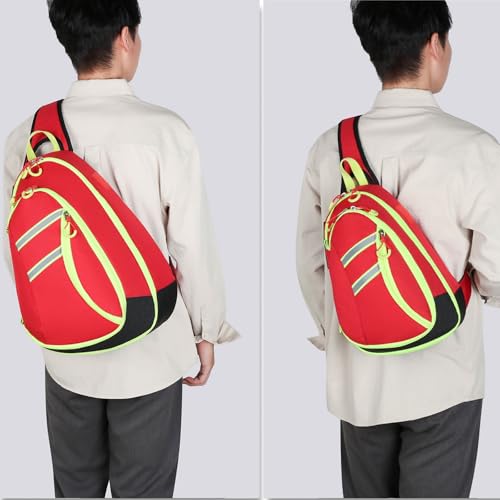 First Aid Sling Bag Backpack,Sling Crossbody Bag,Heavy Duty Emergencies Medical Bag,For Cycling Camping Traveling. (Red, S) - color: Red, size: Small