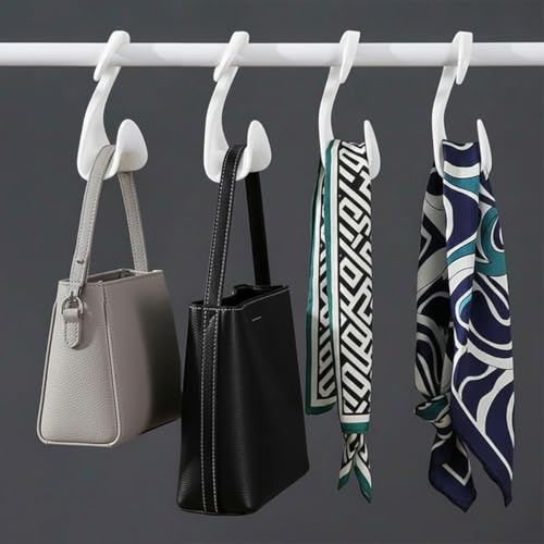 10 Pcs Purse Hanger Hook Purse Organizer Insert Hanger Holder Handbags Backpacks Arch Hook for Closet Home Storage(White) - size: White(10pcs)