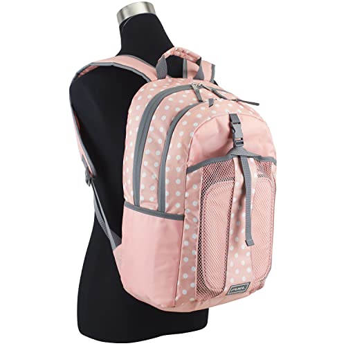 FUEL Lunch Backpack Teens Student Water Resistant Lunch Bookbag Bag Soft Reusable Insulated Cooler Lunch Box Set Travel Office Lunch Bag, Purple Lavender Flowers - color: Blush/Ash Gray/Polka Dots Print