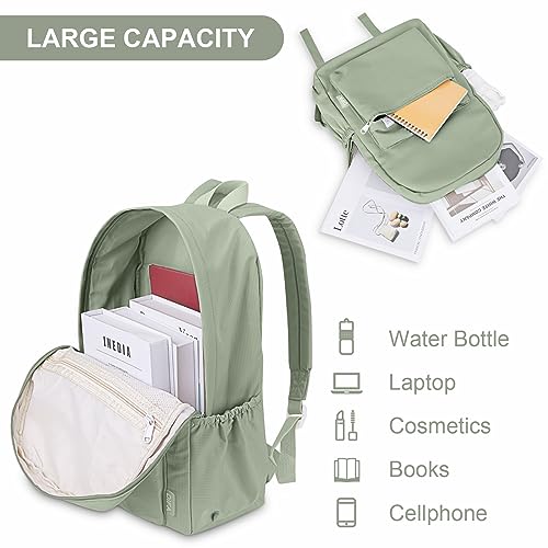 YFGBCX Cute Aesthetic Backpack for Women Solid Color Backpacks Lightweight Classic Backpack for Women Laptop Backpacks - color: Green